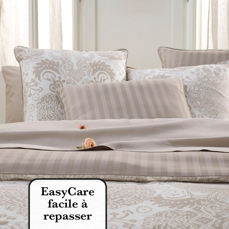 Arles - Housse De Couette + Taie(s) D'Oreiller Satin De Coton Arles Taupe