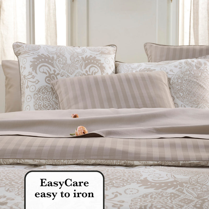 Arles - Housse De Couette + Taie(s) D'Oreiller Satin De Coton Arles Taupe