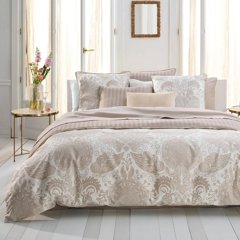 Arles - Housse De Couette + Taie(s) D'Oreiller Satin De Coton Arles Taupe