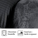 Arles - Housse De Couette + Taie(s) D'Oreiller Satin De Coton Arles Gris Foncé