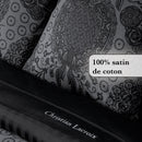 Arles - Housse De Couette + Taie(s) D'Oreiller Satin De Coton Arles Gris Foncé