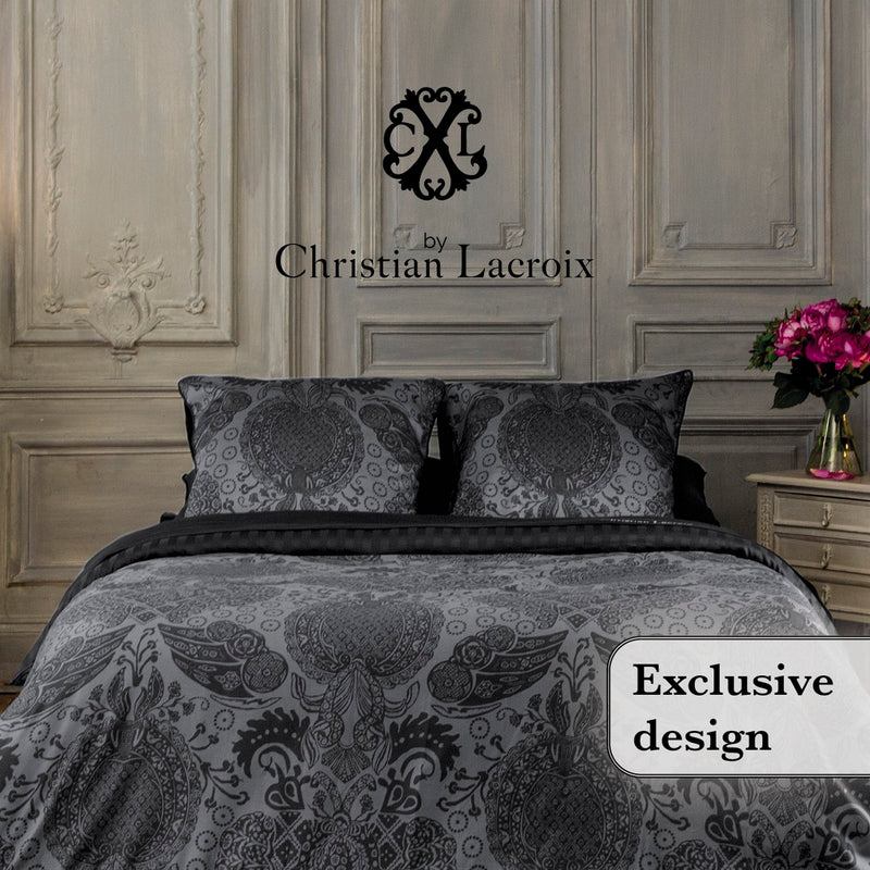 Arles - Housse De Couette + Taie(s) D'Oreiller Satin De Coton Arles Gris Foncé