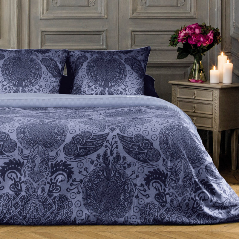 Arles - Housse De Couette + Taie(s) D'Oreiller Satin De Coton Arles Bleu