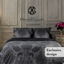 Arles - Housse De Couette + Taie(s) D'Oreiller Satin De Coton Arles Gris Foncé