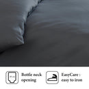 Arles - Housse De Couette + Taie(s) D'Oreiller Satin De Coton Uni Gris Clair