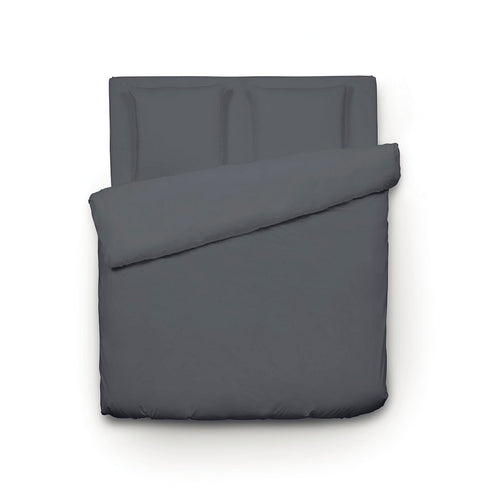Arles - Housse De Couette + Taie(s) D'Oreiller Satin De Coton Uni Gris Clair