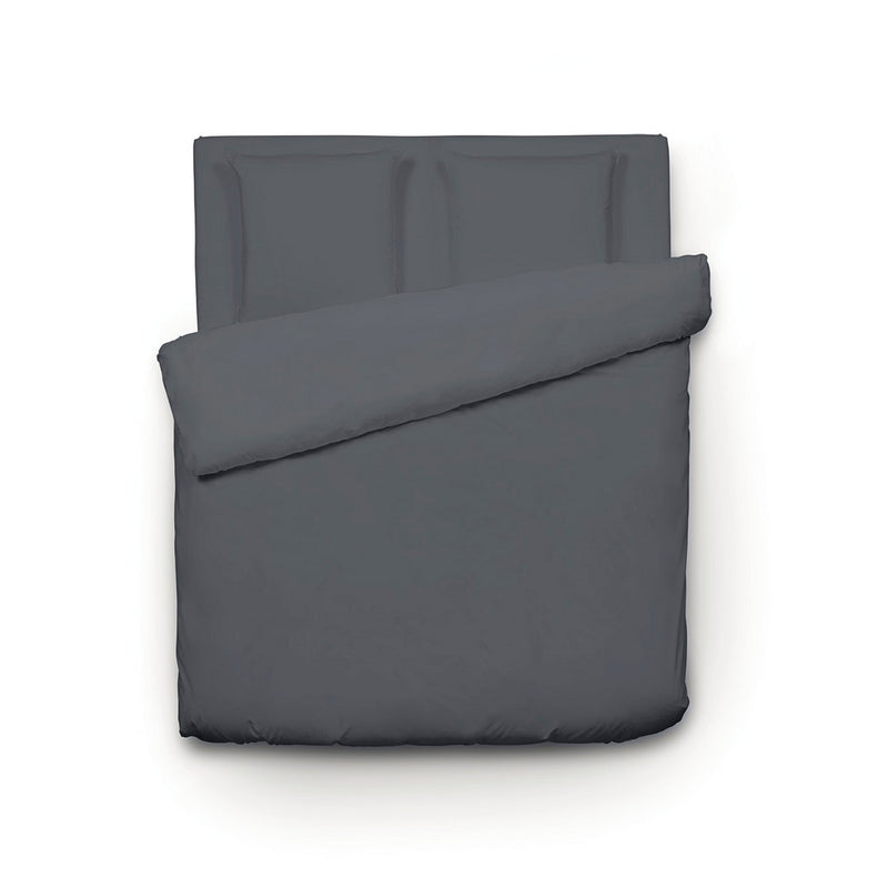 Arles - Housse De Couette + Taie(s) D'Oreiller Satin De Coton Uni Gris Clair