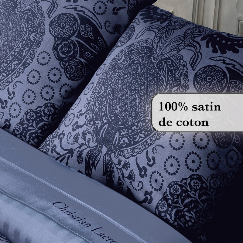 Arles - Housse De Couette + Taie(s) D'Oreiller Satin De Coton Arles Bleu