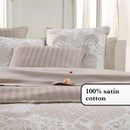 Arles - Set De 2 Taies D'Oreiller Satin De Coton Uni Taupe