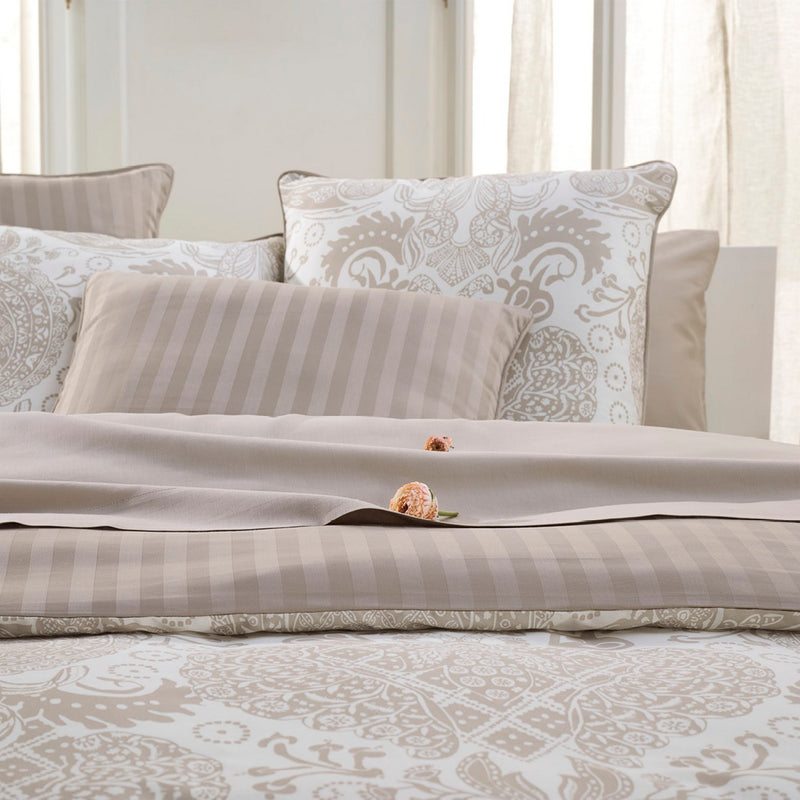 Arles - Set De 2 Taies D'Oreiller Satin De Coton Uni Taupe