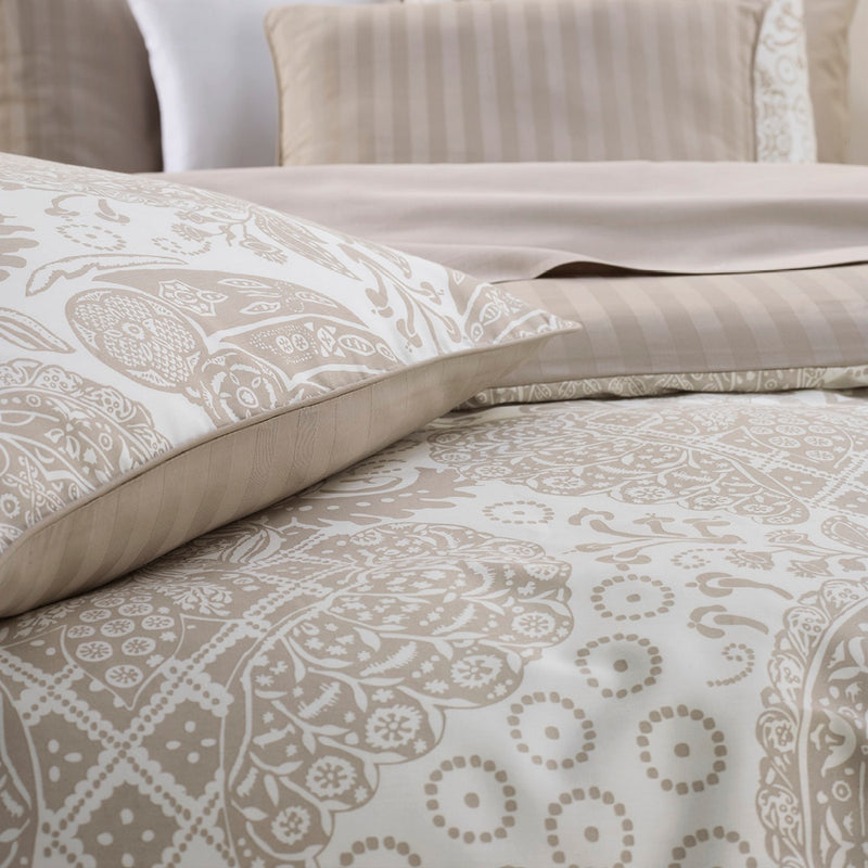 Arles - Set De 2 Taies D'Oreiller Satin De Coton Uni Taupe