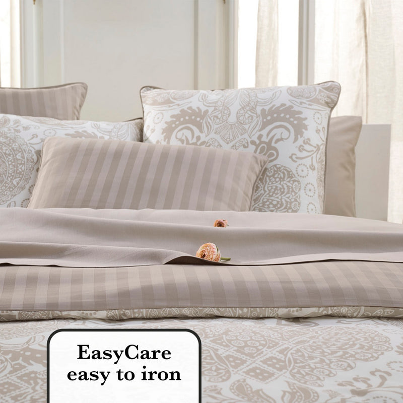 Arles - Drap Plat Satin De Coton Uni Taupe