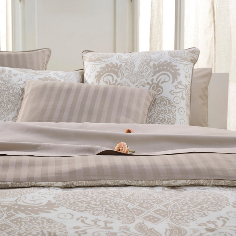 Arles - Drap Plat Satin De Coton Uni Taupe