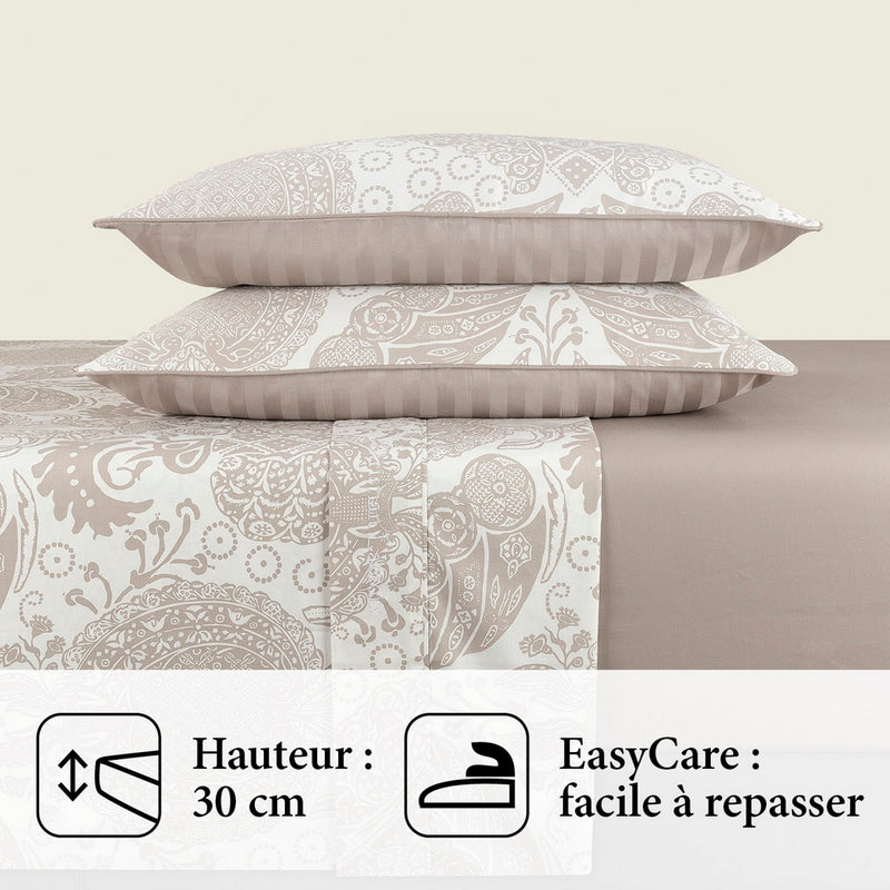 Arles - Drap-Housse Satin De Coton Uni Taupe