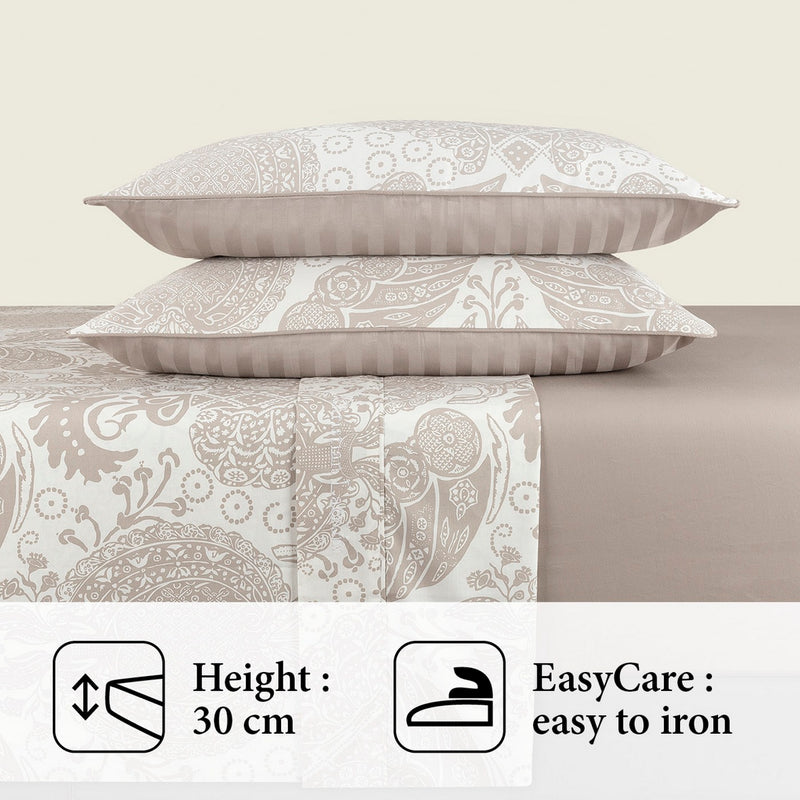 Arles - Drap-Housse Satin De Coton Uni Taupe
