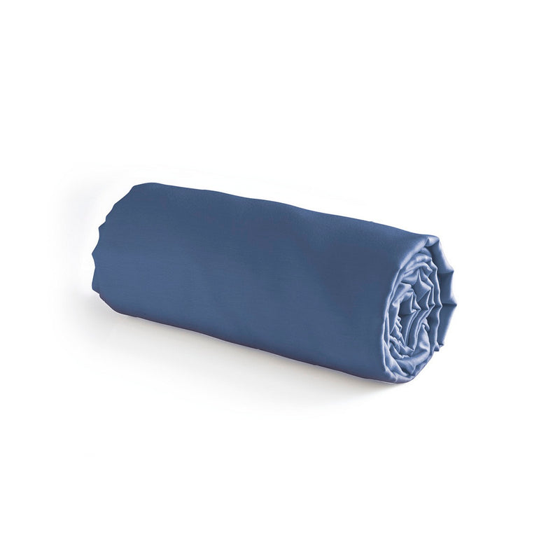 Arles - Zanzibar - Drap-Housse Satin De Coton Uni Bleu Foncé
