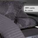 Arles - Drap-Housse Satin De Coton Uni Gris Foncé