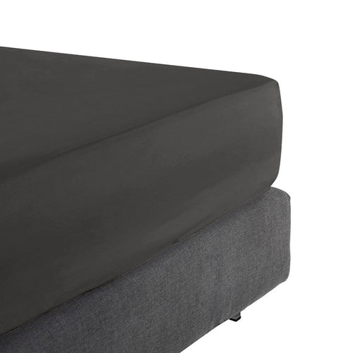 Arles - Drap-Housse Satin De Coton Uni Gris Foncé