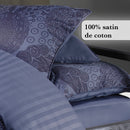 Arles - Zanzibar - Drap-Housse Satin De Coton Uni Bleu Foncé
