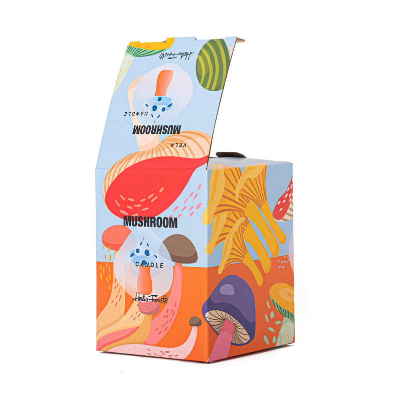 Grande Bougie Champignon Bleu Indigo