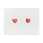 Boucles D'Oreilles En Porcelaine Coeur - La Petite Epicerie