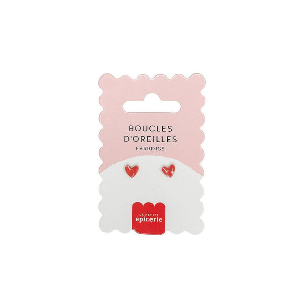 Boucles D'Oreilles En Porcelaine Coeur - La Petite Epicerie