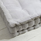 Charme - Coussin De Sol Chambray Capucine - Blanc
