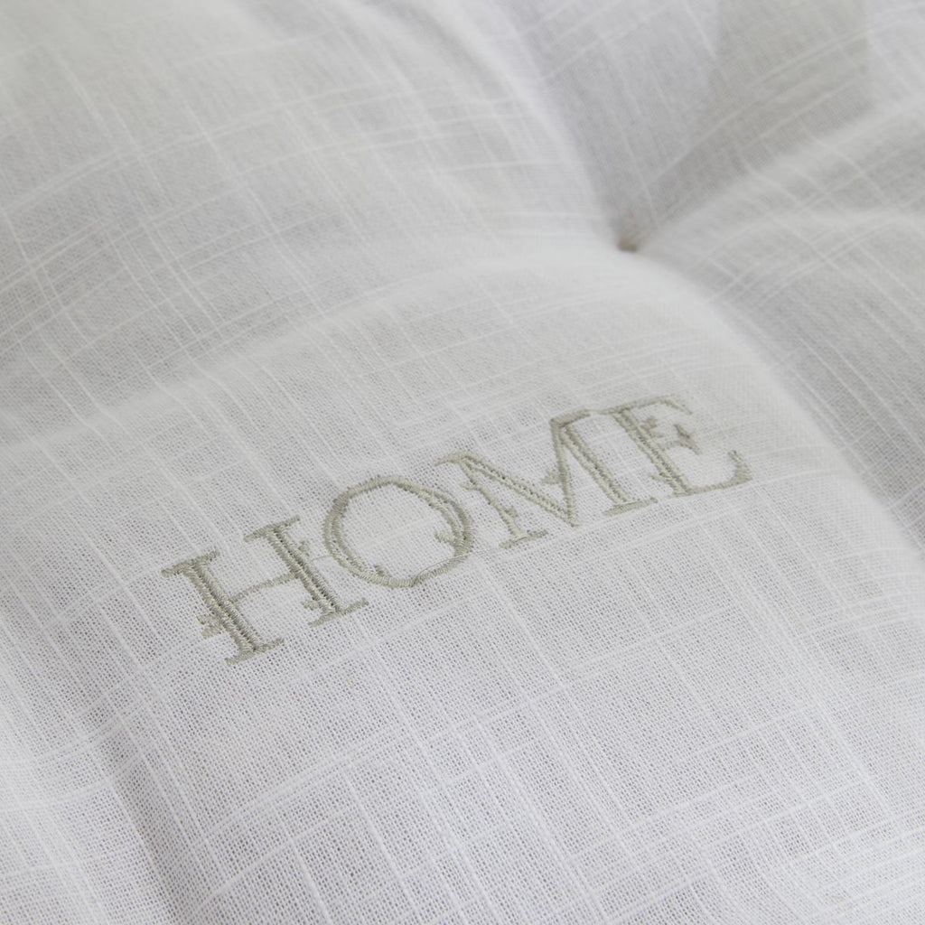 Charme - Coussin De Sol Chambray Capucine - Blanc