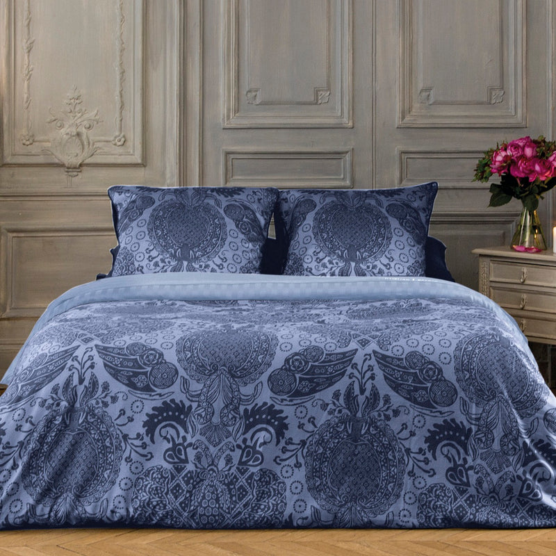 Arles - Housse De Couette + Taie(s) D'Oreiller Satin De Coton Arles Bleu