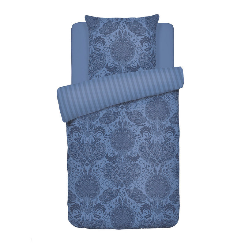Arles - Housse De Couette + Taie(s) D'Oreiller Satin De Coton Arles Bleu