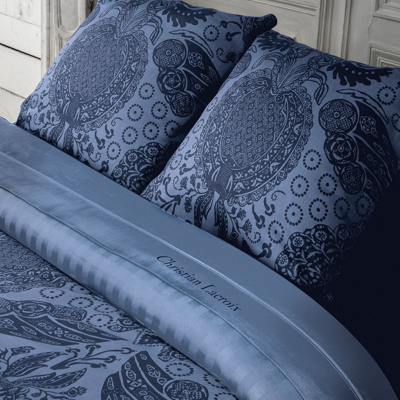 Arles - Housse De Couette + Taie(s) D'Oreiller Satin De Coton Arles Bleu