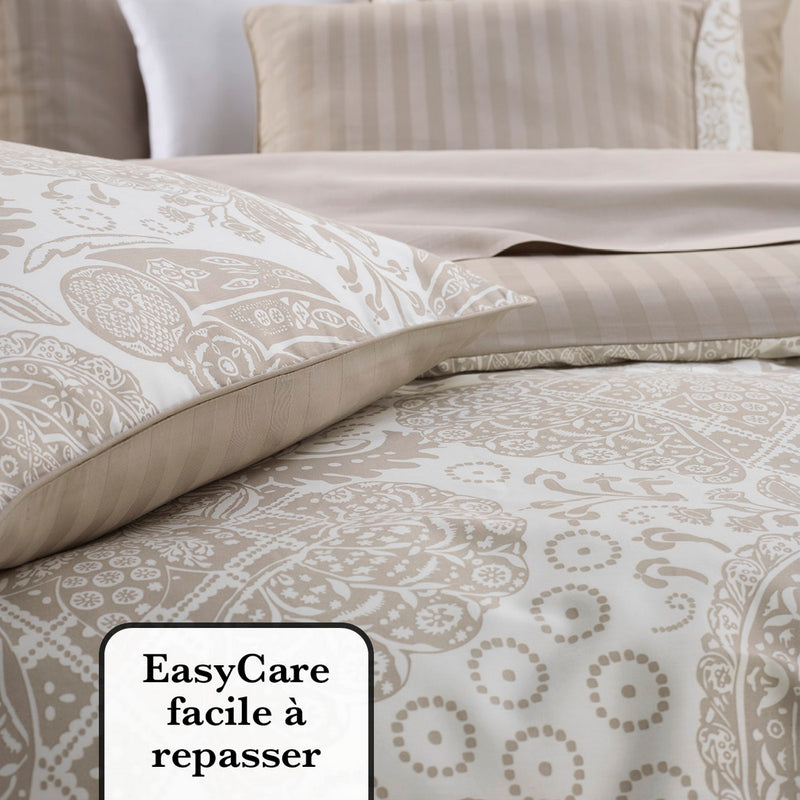 Arles - Set De 2 Taies D'Oreiller Satin De Coton Arles Taupe