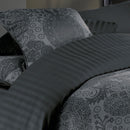 Arles - Housse De Couette + Taie(s) D'Oreiller Satin De Coton Arles Gris Foncé