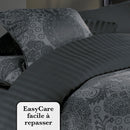Arles - Housse De Couette + Taie(s) D'Oreiller Satin De Coton Arles Gris Foncé