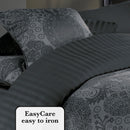 Arles - Housse De Couette + Taie(s) D'Oreiller Satin De Coton Arles Gris Foncé
