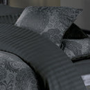Arles - Housse De Couette + Taie(s) D'Oreiller Satin De Coton Arles Gris Foncé