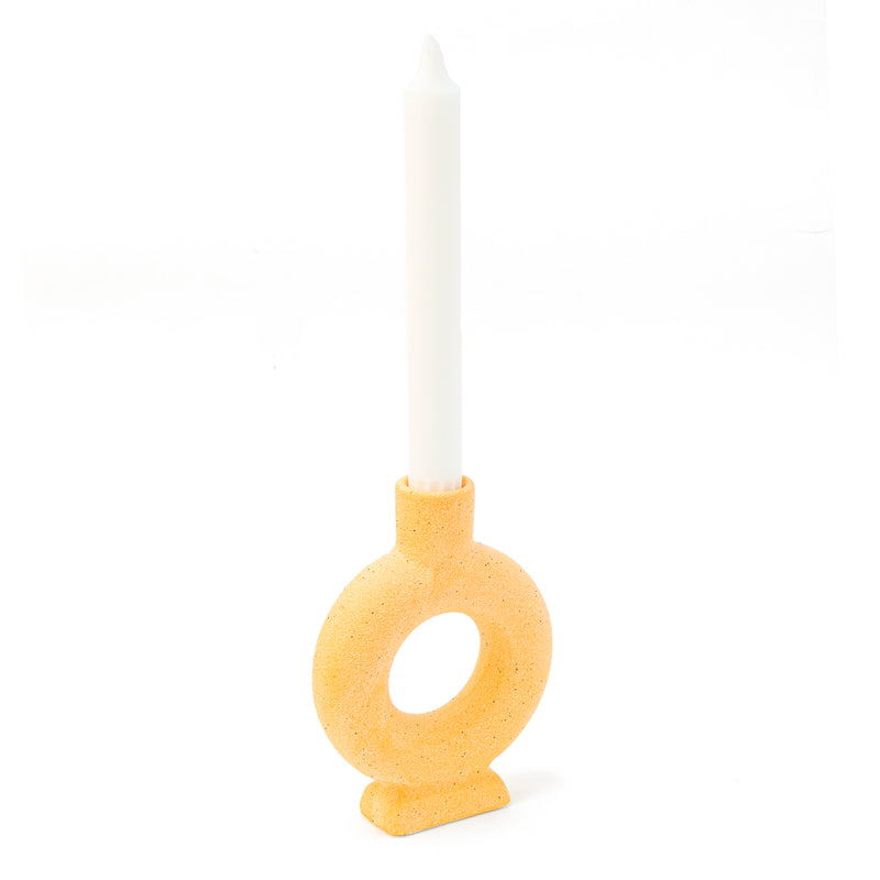 Porte-Bougie Ovale En Céramique Orange