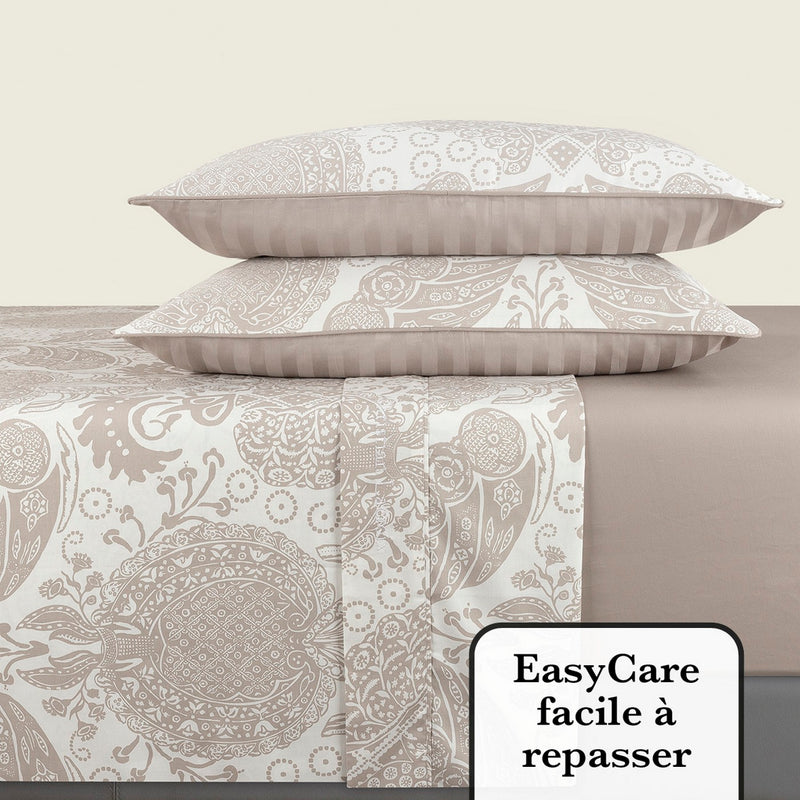 Arles - Ensemble De Draps Satin De Coton Arles Taupe