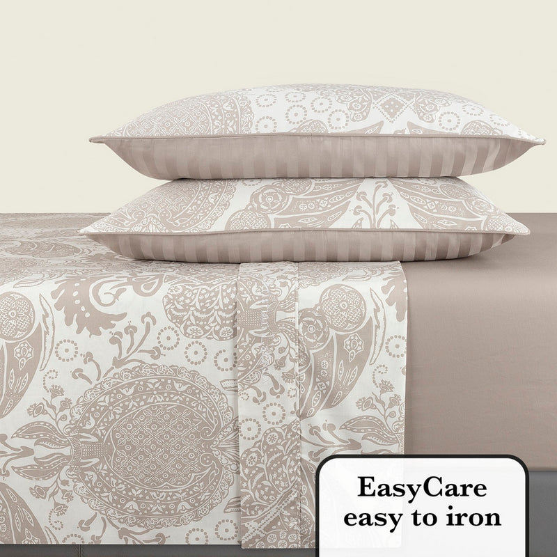 Arles - Ensemble De Draps Satin De Coton Arles Taupe
