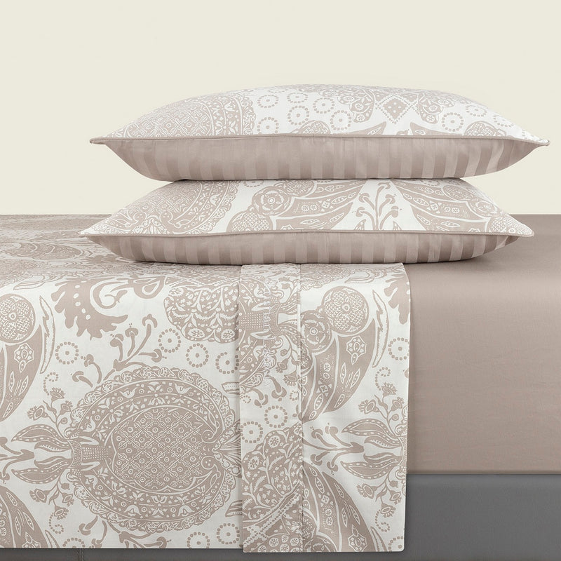 Arles - Ensemble De Draps Satin De Coton Arles Taupe