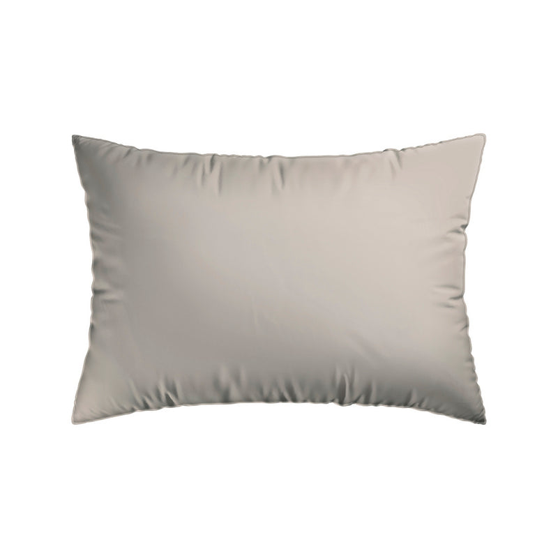 Jacquard - Set De 2 Taies D'Oreiller Satin De Coton Rayure Tissé Jacquard Taupe