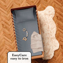 Jacquard - Housse De Couette + Taie(s) D'Oreiller Bébé Satin De Coton Rayure Tissé Jacquard Gris Foncé
