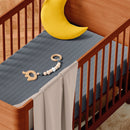 Jacquard - Housse De Couette + Taie(s) D'Oreiller Bébé Satin De Coton Rayure Tissé Jacquard Gris Foncé
