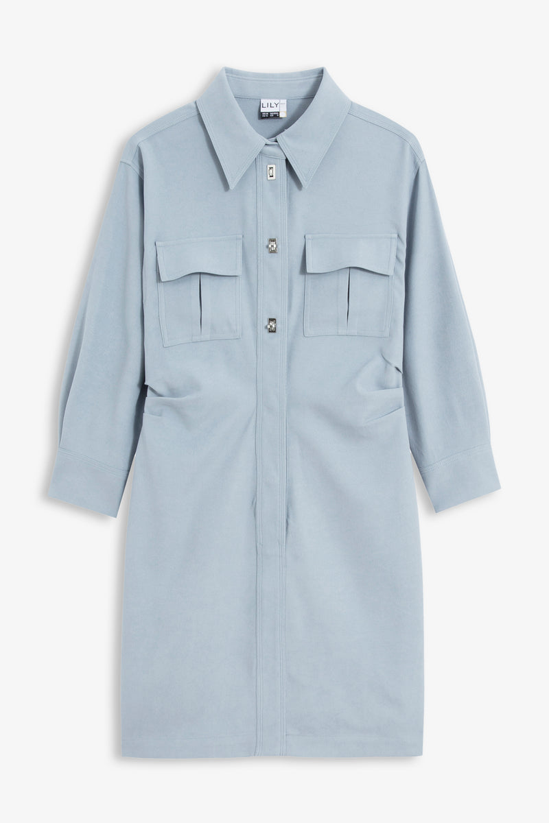 Lily - Robe - Gris Clair Bleu