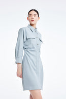 Lily - Robe - Gris Clair Bleu