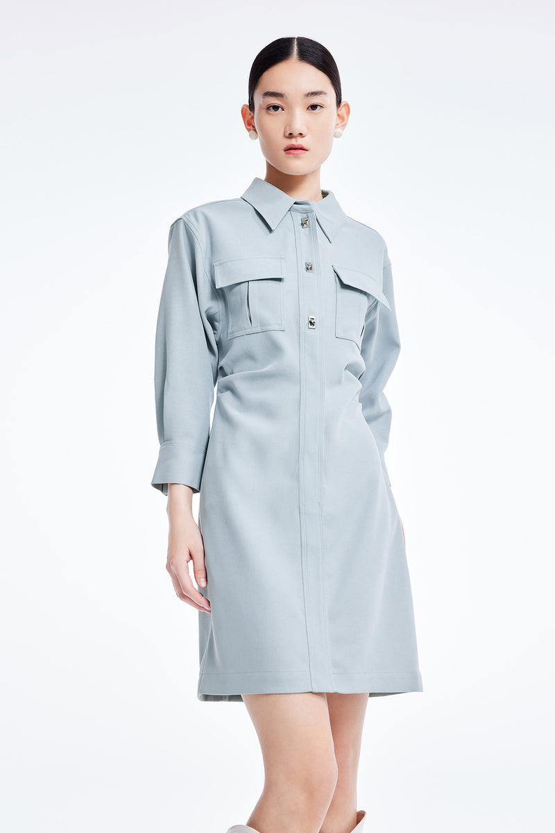 Lily - Robe - Gris Clair Bleu