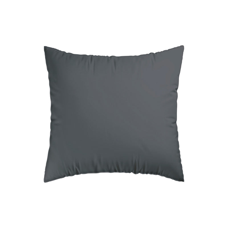 Jacquard - Set De 2 Taies D'Oreiller Satin De Coton Rayure Tissé Jacquard Gris Foncé