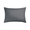Jacquard - Set De 2 Taies D'Oreiller Satin De Coton Rayure Tissé Jacquard Gris Foncé