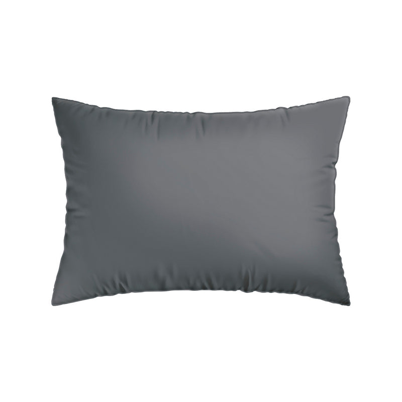 Jacquard - Set De 2 Taies D'Oreiller Satin De Coton Rayure Tissé Jacquard Gris Foncé