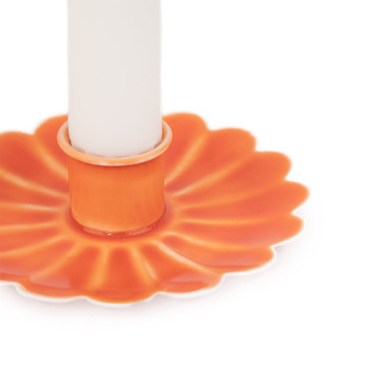 Porte-Bougies Floral Orange
